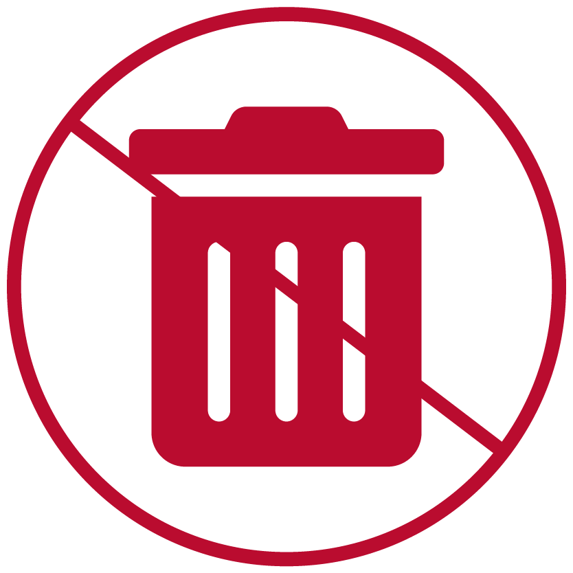 trash can with a line throug it icon