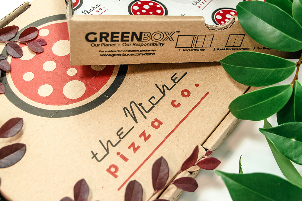 Niche Pizza Boxes are pictured. 